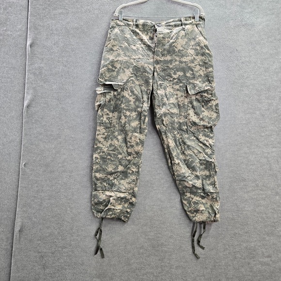 US Army Men Pants Medium Short Green Camo Combat Trouser Cargo Pockets Ripstop - Picture 1 of 14